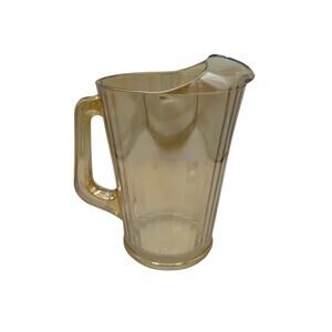 Vtg Carnival Glass Pitcher Jeanette Marigold Orange 8.5" Irredescent Lusterware